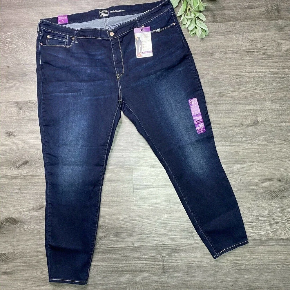 Signature by Levi Strauss Gold Women's sz 28L Dark Wash Mid-Rise Skinny Jeans
